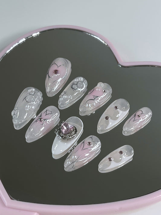 Pink Cyber Hearts Set