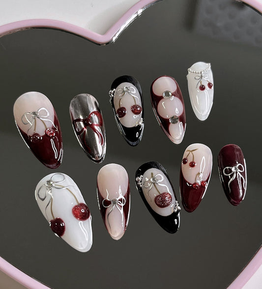 Dark Cherries and Bows Set