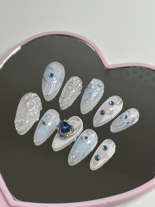 Blue Cyber Hearts Set