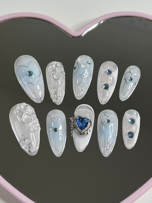 Blue Cyber Hearts Set