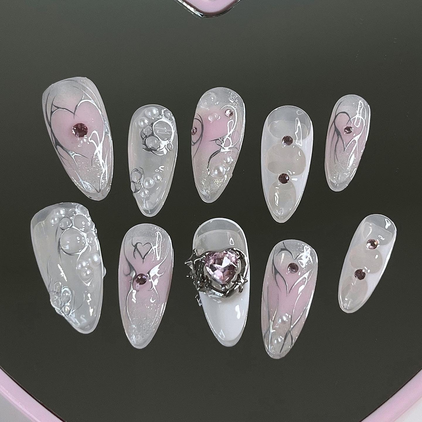 Pink Cyber Hearts Set