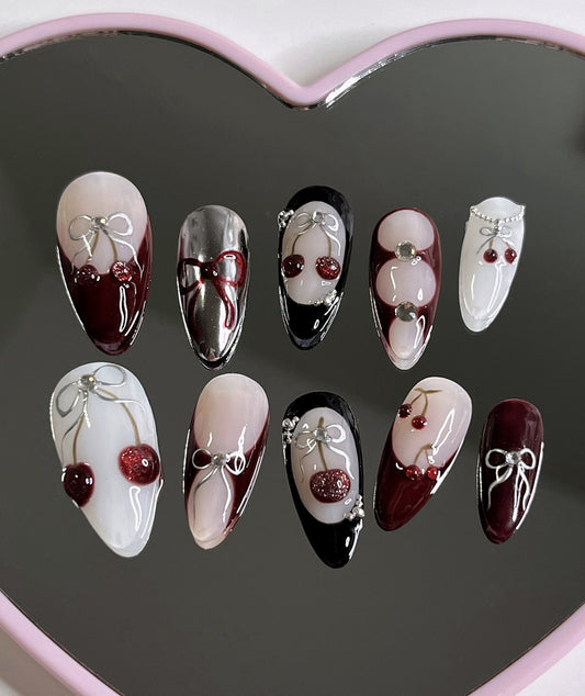 Dark Cherries and Bows Set