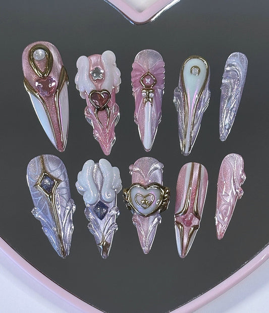 Pink + Purple Dreamwings Set - Valorant Inspired Press-On Nails