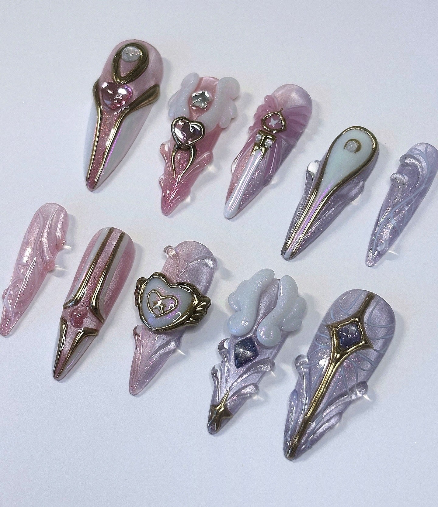Pink + Purple Dreamwings Set - Valorant Inspired Press-On Nails