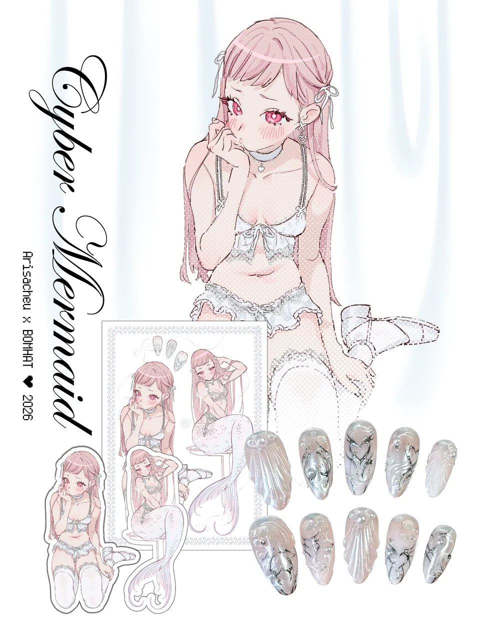 BOMHAT x ARISACHEU Collab - Cyber Mermaid Set